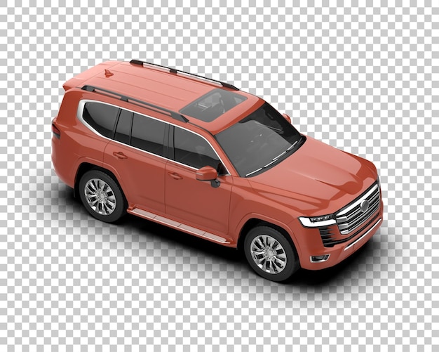 Un SUV moderno aislado en el fondo de una ilustración de renderización 3D