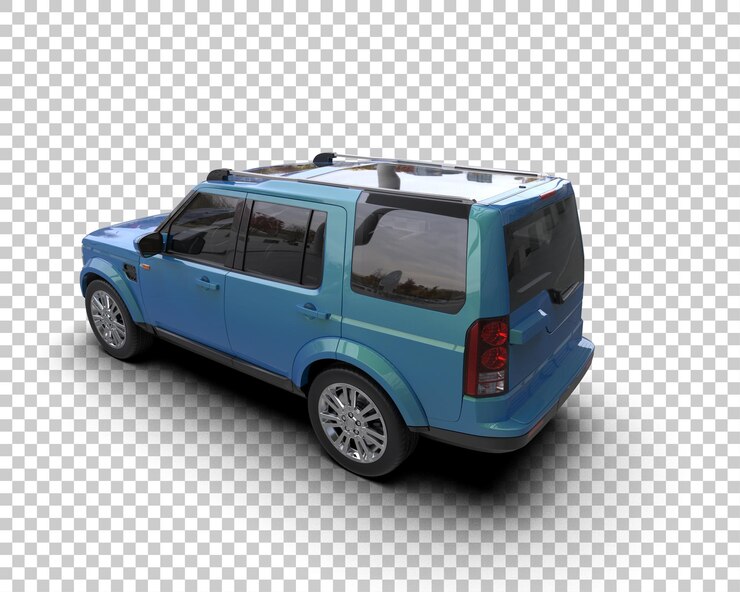 PSD suv moderno isolado no fundo ilustração de renderização 3d