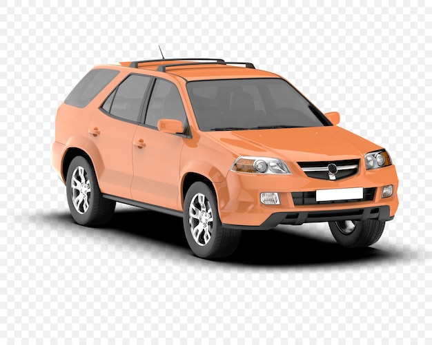 SUV naranja sobre un fondo transparente
