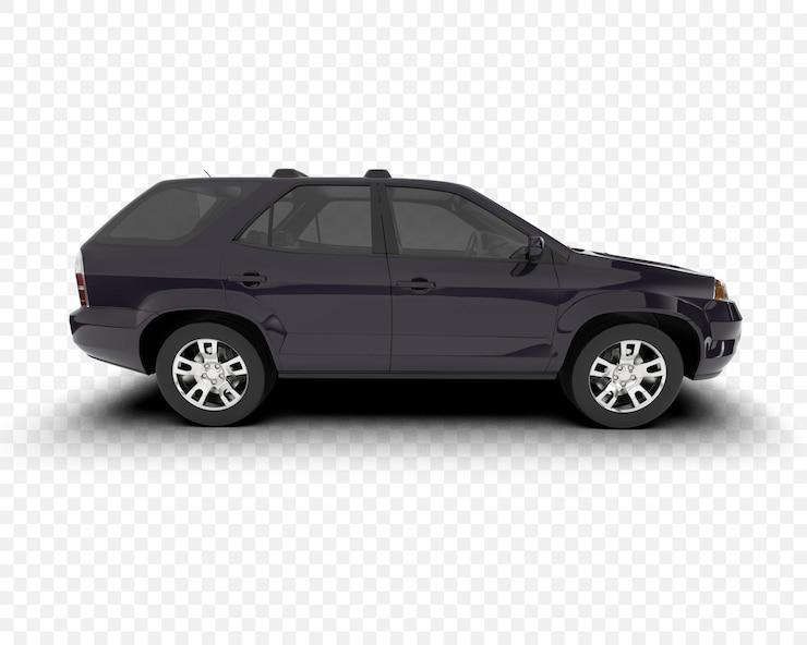 PSD suv preto isolado em fundo transparente