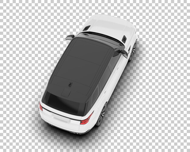 PSD suv realista branco na ilustração de renderização 3d de fundo transparente