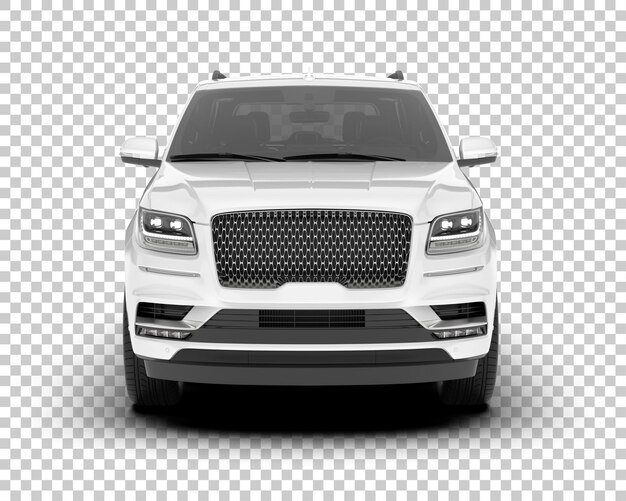 PSD suv realista branco na ilustração de renderização 3d de fundo transparente