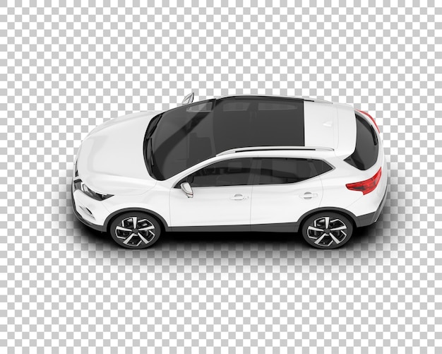 SUV realista branco na ilustração de renderização 3d de fundo transparente