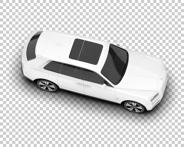 Suv realista branco na ilustração de renderização 3d de fundo transparente