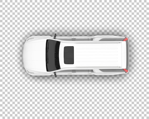 Suv realista branco na ilustração de renderização 3d de fundo transparente