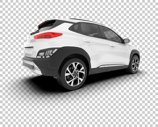 SUV realista branco na ilustração de renderização 3d de fundo transparente