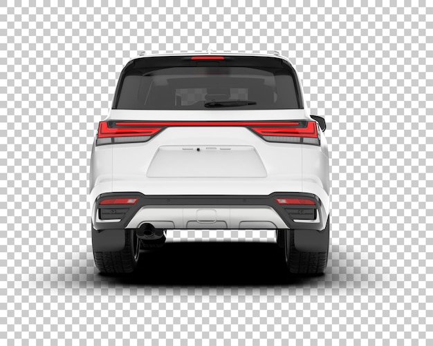 Suv realista branco na ilustração de renderização 3d de fundo transparente