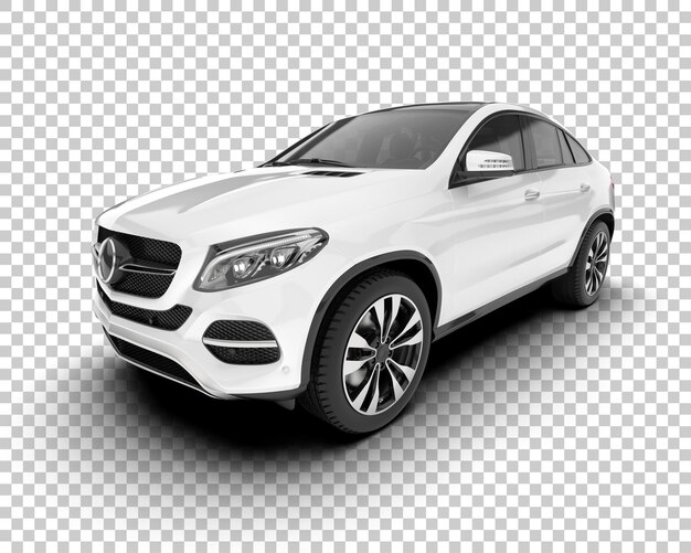 Suv Réaliste Blanc Sur Fond Transparent Illustration De Rendu 3d