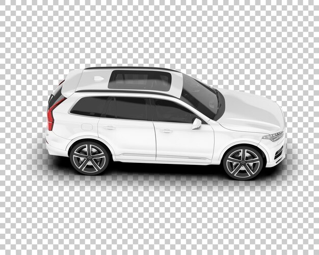 Suv Réaliste Blanc Sur Fond Transparent Illustration De Rendu 3d