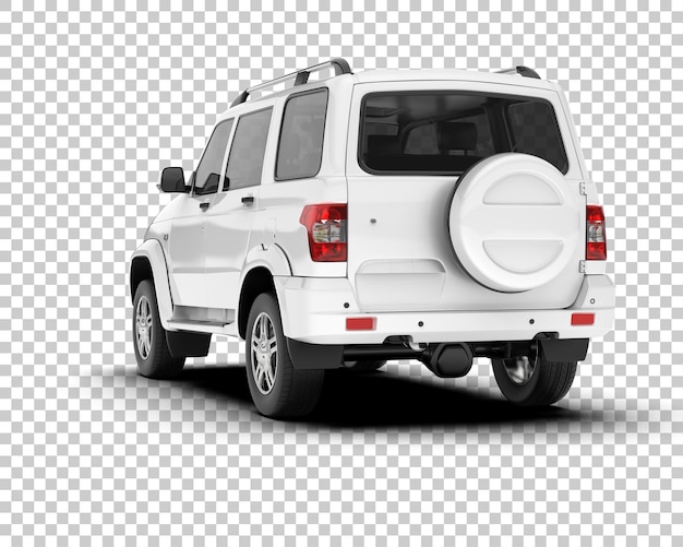 Suv Réaliste Blanc Sur Fond Transparent Illustration De Rendu 3d