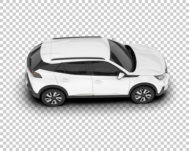 Suv Réaliste Blanc Sur Fond Transparent Illustration De Rendu 3d