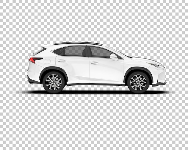 SUV realistico bianco su sfondo trasparente illustrazione di rendering 3d
