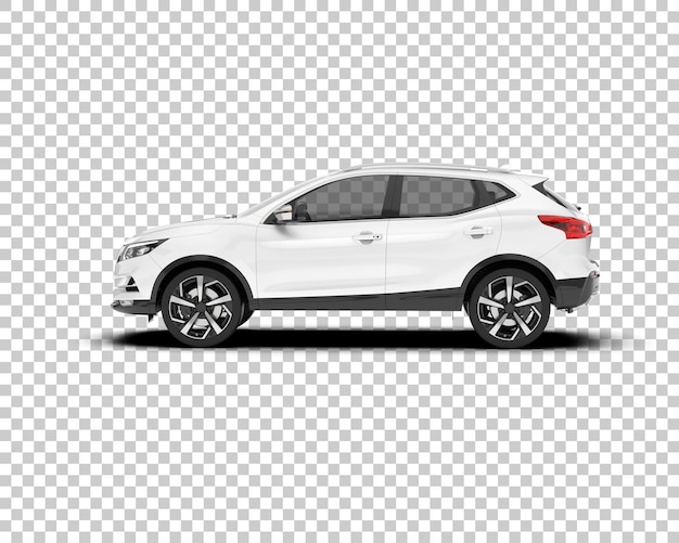 SUV realistico bianco su sfondo trasparente illustrazione di rendering 3d