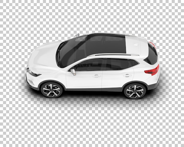 SUV realistico bianco su sfondo trasparente illustrazione di rendering 3d