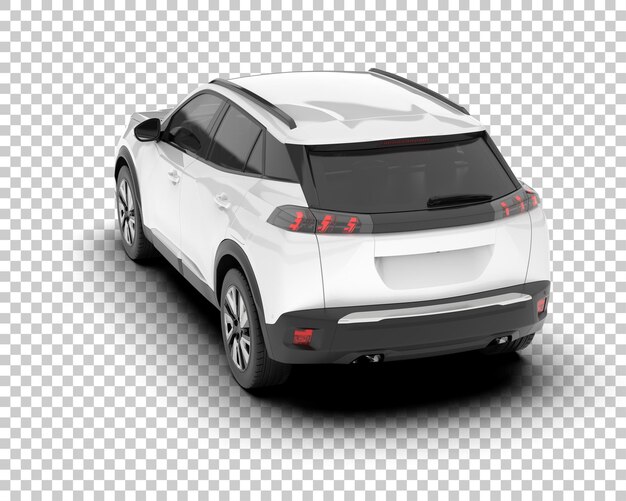 SUV realistico bianco su sfondo trasparente illustrazione di rendering 3d