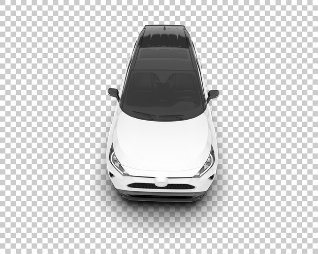 SUV realistico bianco su sfondo trasparente illustrazione di rendering 3d
