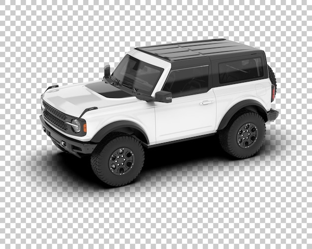 SUV realistis putih dengan latar belakang transparan ilustrasi render 3D