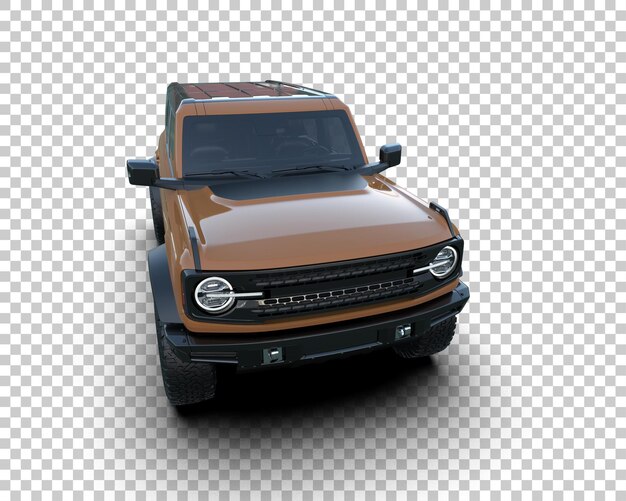 SUV realistis yang diisolasi pada latar belakang, ilustrasi render 3D