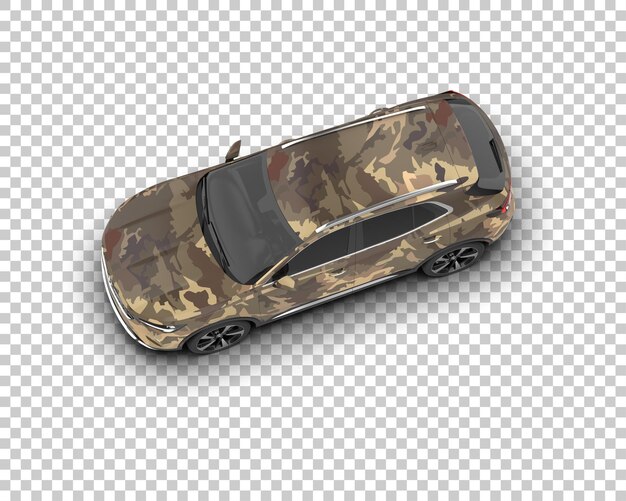 SUV realistis yang diisolasi pada latar belakang, ilustrasi render 3D