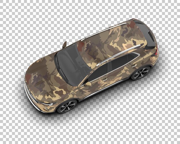 SUV realistis yang diisolasi pada latar belakang, ilustrasi render 3D