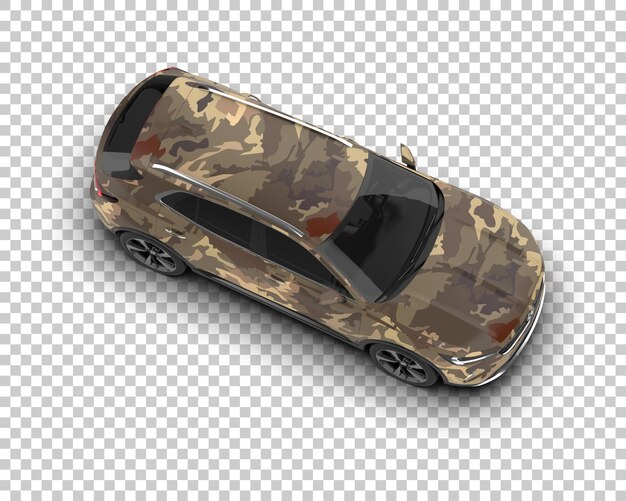 SUV realistis yang diisolasi pada latar belakang, ilustrasi render 3D