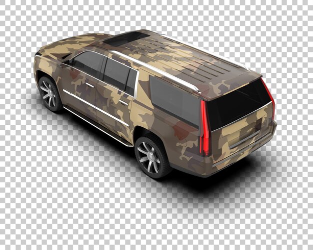 SUV realistis yang diisolasi pada latar belakang, ilustrasi render 3D