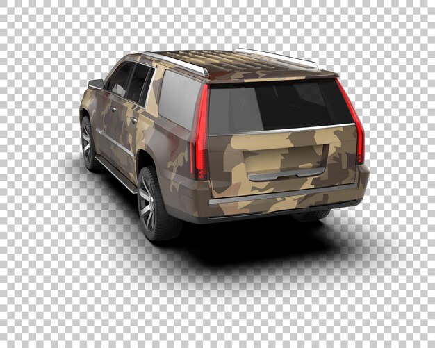 SUV realistis yang diisolasi pada latar belakang, ilustrasi render 3D