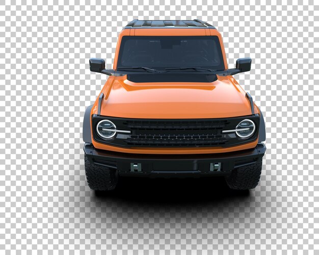 SUV realistis yang diisolasi pada latar belakang, ilustrasi render 3D
