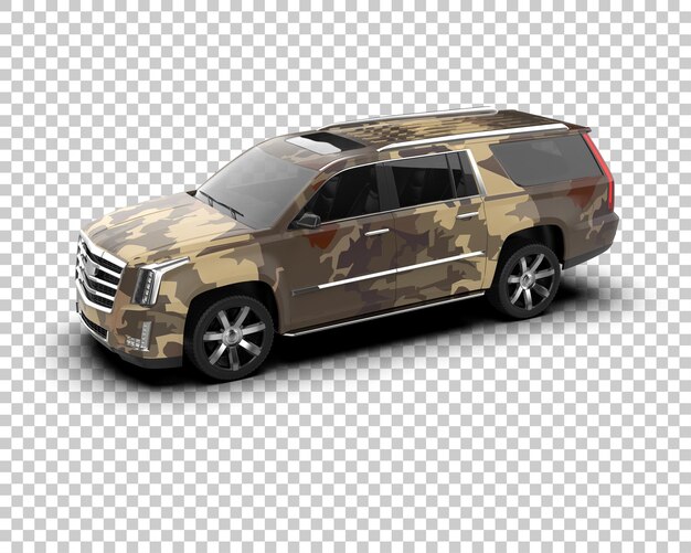 SUV realistis yang diisolasi pada latar belakang, ilustrasi render 3D