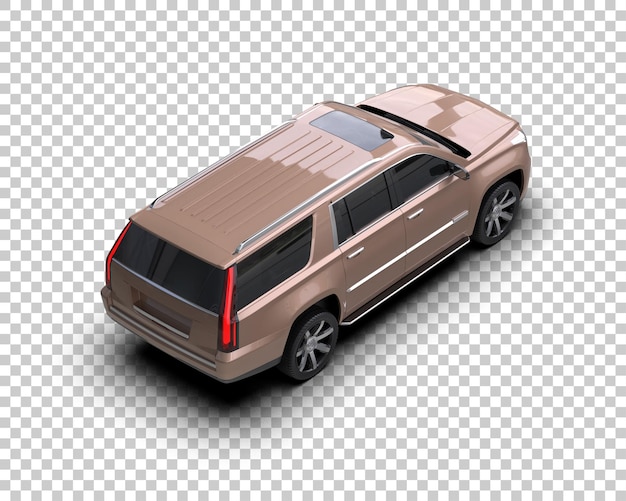 SUV realistis yang diisolasi pada latar belakang, ilustrasi render 3D