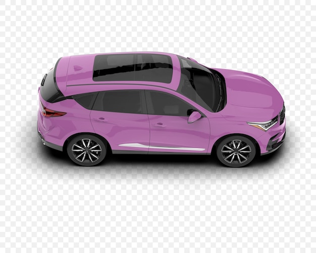 Un SUV rosado con techo solar