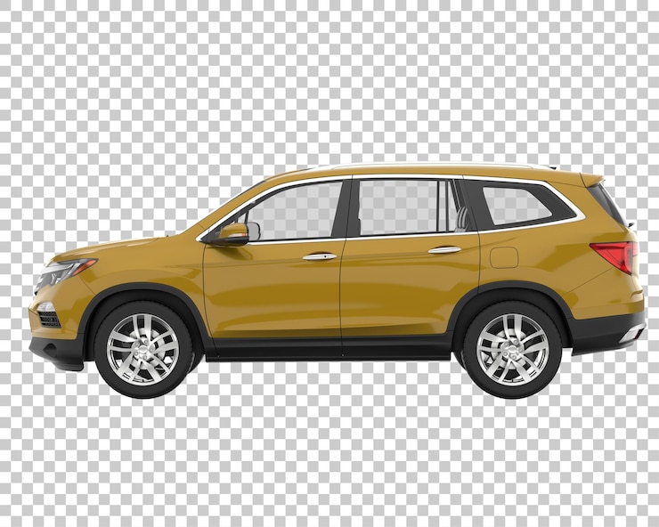 PSD suv sobre fondo transparente. representación 3d - ilustración