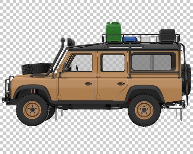 SUV sobre fondo transparente. Representación 3d - ilustración