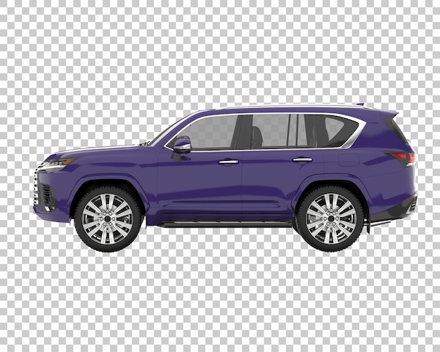 SUV sobre fondo transparente. Representación 3d - ilustración