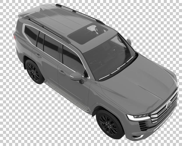 SUV sobre fondo transparente. Representación 3d - ilustración