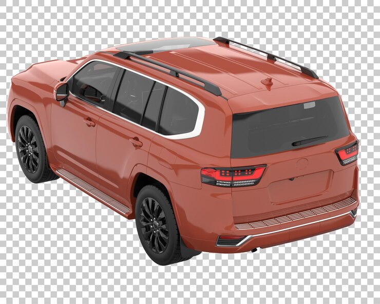 PSD suv sobre fondo transparente. representación 3d - ilustración