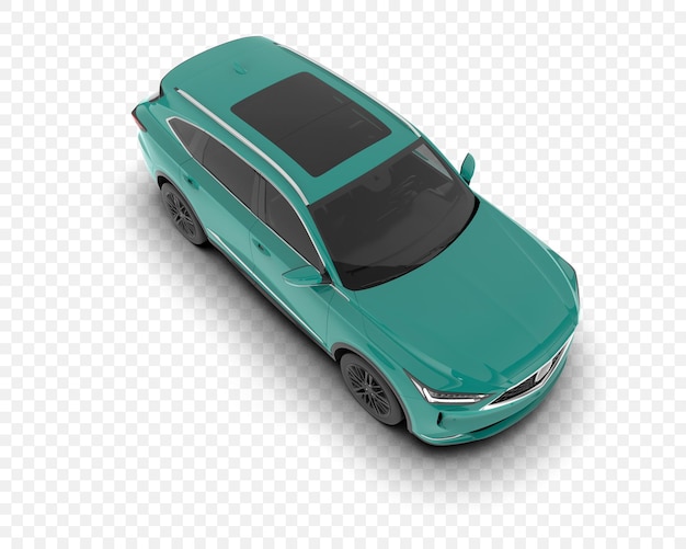 SUV turquesa con techo abierto