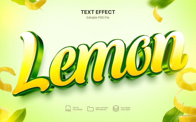 Svěží textový efekt s motivem citronu