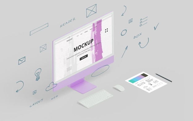 Sviluppo web e progettazione creatore di mockup di immagini per computer