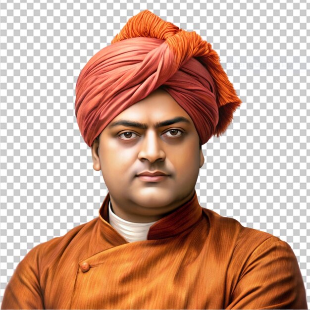 Swami vivekananda en un fondo transparente