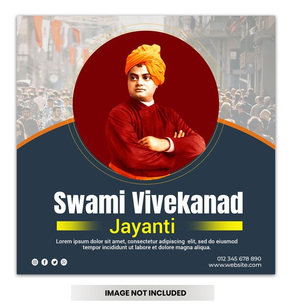 PSD swami vivekananda jayanti post gratuito em mídias sociais