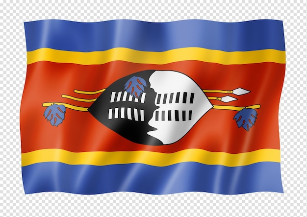 Swasiland-flagge isoliert auf weiß