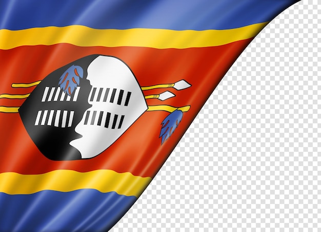 Swasiland-flagge isoliert auf weißem banner