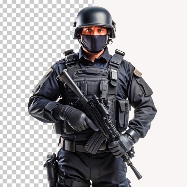 PSD swat man on transparent background