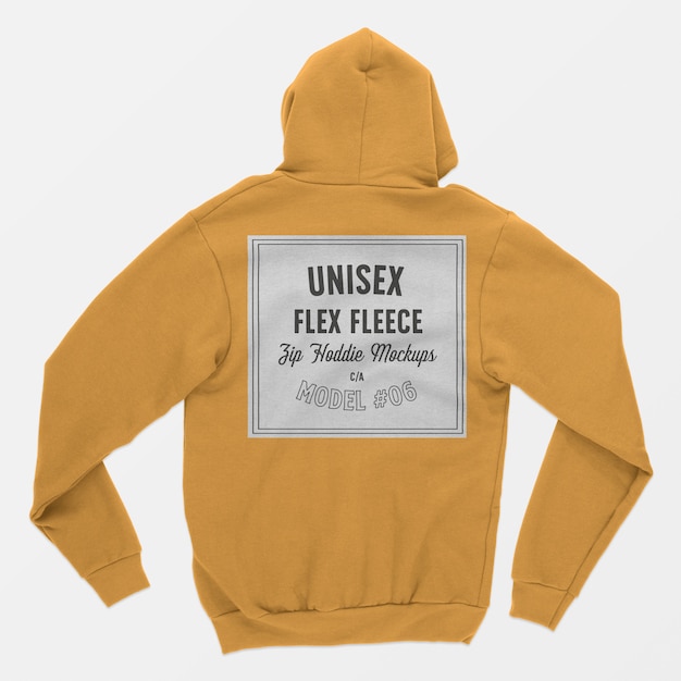 Sweat à capuche unisexe en molleton avec zip zippé maquette 06