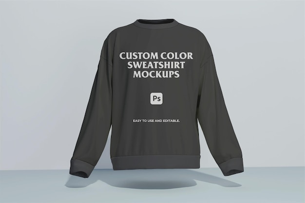 Sweat-shirt Crewneck maquette réaliste de la vue avant