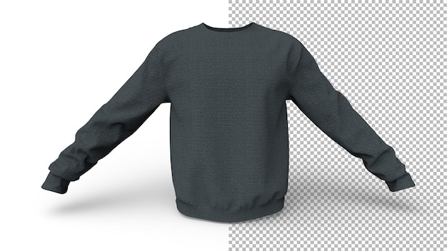 Sweat-shirt vue de face avec rendu 3d de l'ombre