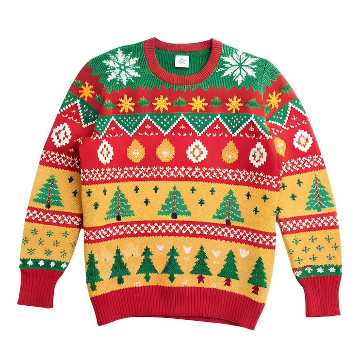 PSD sweater christman new year isolated on white background