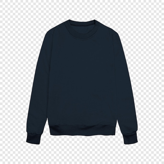 Le sweater est de couleur bleu marin, le fond est transparent.