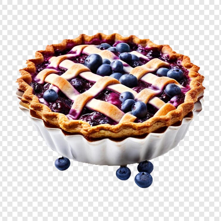 PSD sweet blueberry pie isolato su uno sfondo trasparente